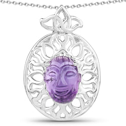 5.80 Carat Genuine Amethyst .925 Sterling Silver Pendant