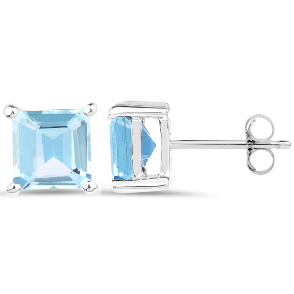 2.50 Carat Genuine Blue Topaz .925 Sterling Silver Earrings