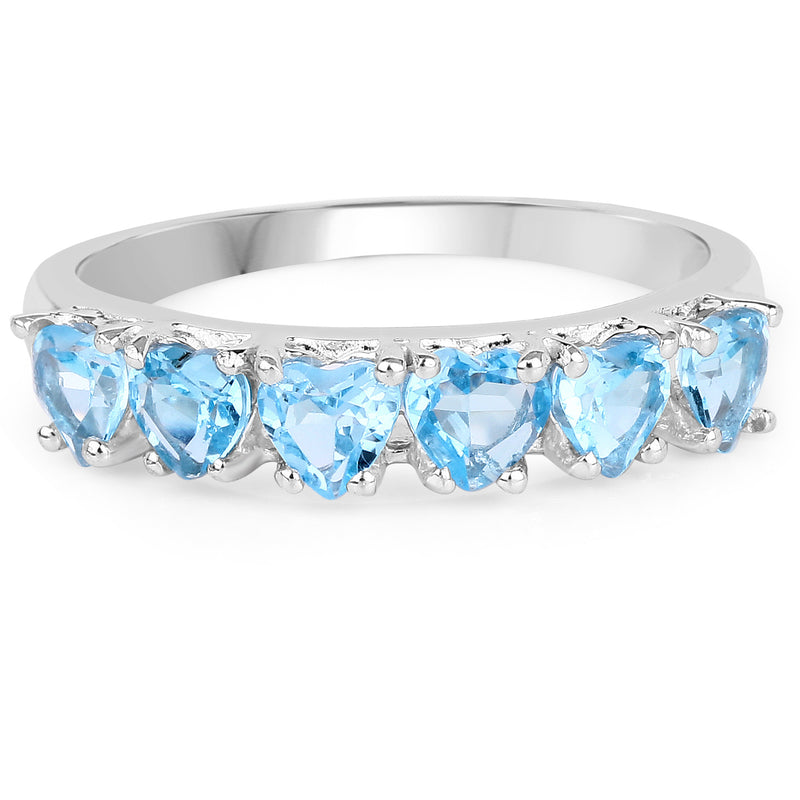 1.68 Carat Genuine Swiss Blue Topaz .925 Sterling Silver Ring