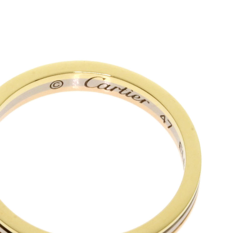 Cartier Three Coloring Rings K18 Yellow Gold K18WG K18PG Ladies