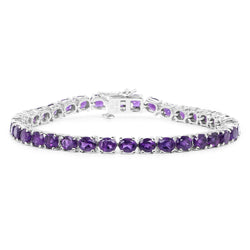 12.24 Carat Genuine Amethyst .925 Sterling Silver Bracelet