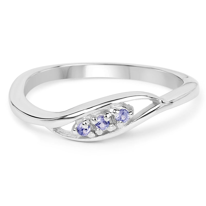 0.06 Carat Genuine Tanzanite .925 Sterling Silver Ring