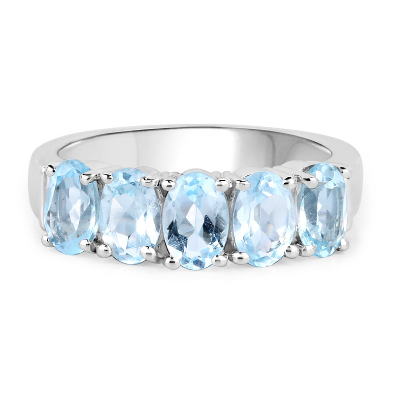 2.55 Carat Genuine  Blue Topaz .925 Sterling Silver Ring