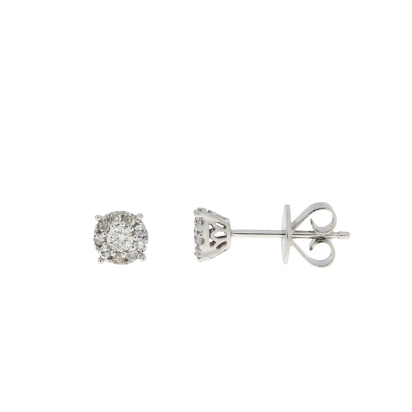 Natural .27ct Diamond Stud Earrings 14KT White Gold