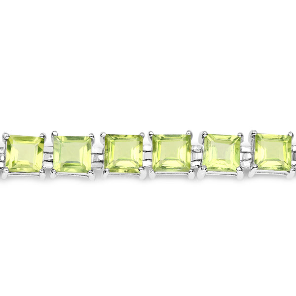 15.00 Carat Genuine Peridot .925 Sterling Silver Bracelet