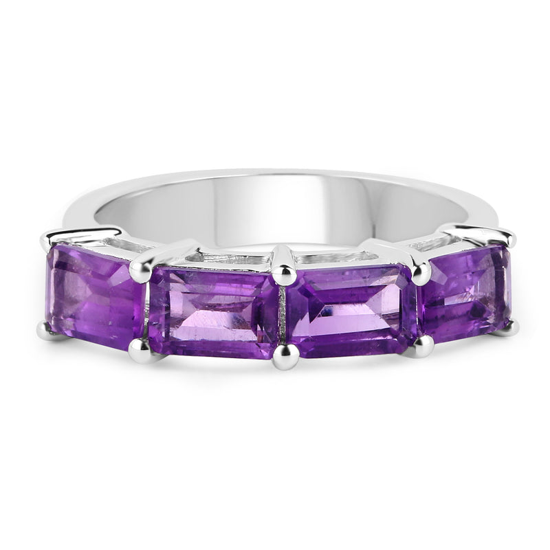 2.20 Carat Genuine Amethyst .925 Sterling Silver Ring