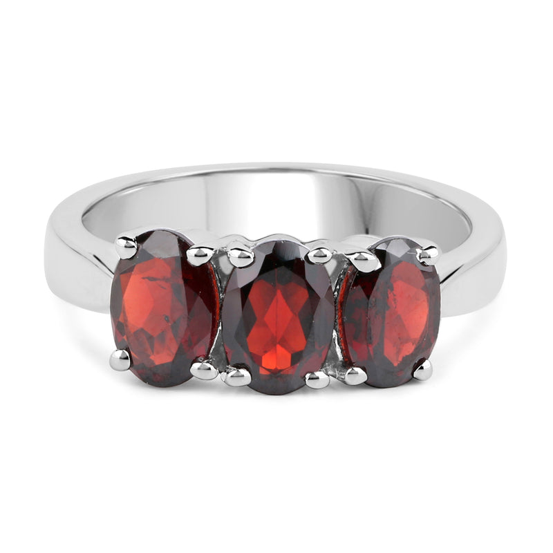 2.85 Carat Genuine  Garnet .925 Sterling Silver Ring