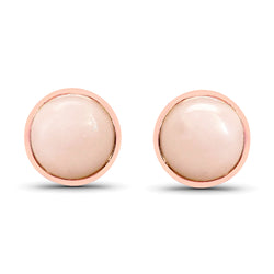 18K Rose Gold Plated 1.76 Carat Genuine Pink Opal .925 Sterling Silver Earrings