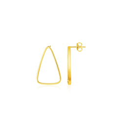 14k Yellow Gold Polished Open Triangle Post Earrings