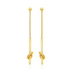 14k Yellow Gold Dangle Earrings with Knots