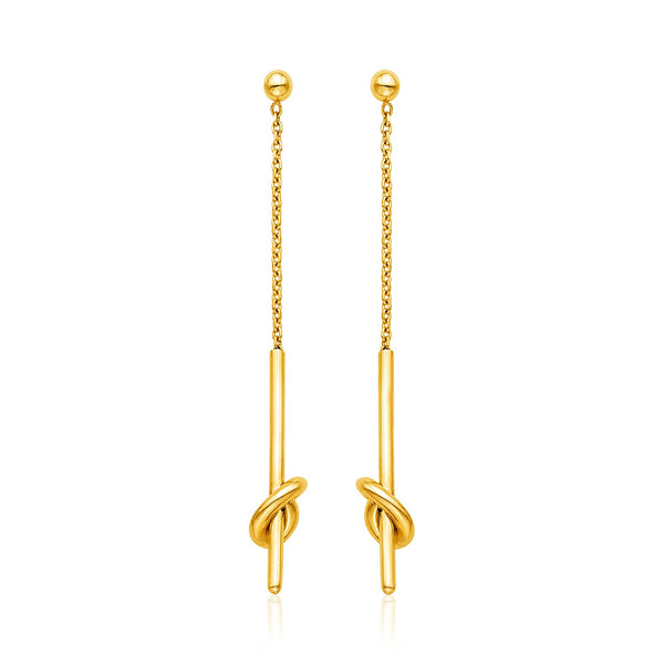 14k Yellow Gold Dangle Earrings with Knots