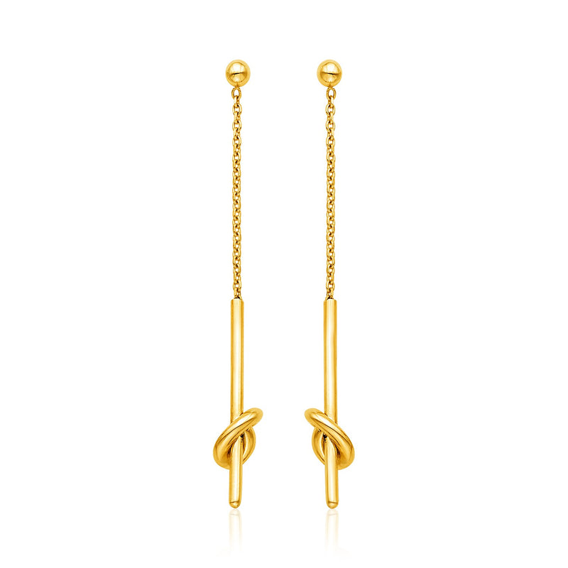 14k Yellow Gold Dangle Earrings with Knots