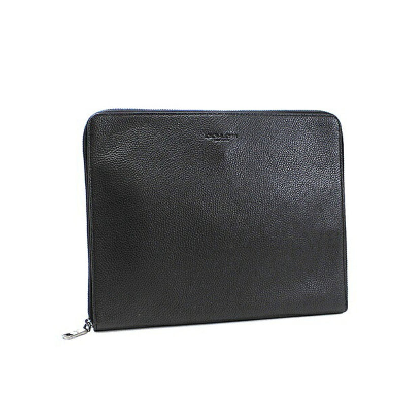 Coach Clutch Bag Second Back iPad Case Leather F25473 Black COACH Men's