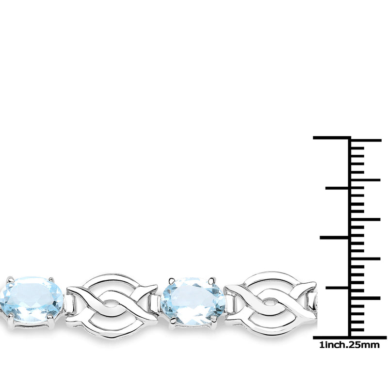 14.40 Carat Genuine Blue Topaz .925 Sterling Silver Bracelet