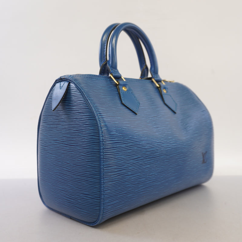 Auth Louis Vuitton Handbag Epi Speedy 25 M43015 Toledo Blue