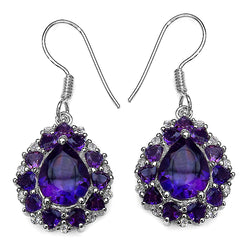 6.64 Carat Genuine Amethyst .925 Sterling Silver Earrings