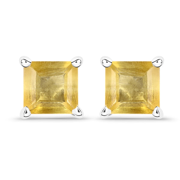 0.62 Carat Genuine Citrine .925 Sterling Silver Earrings