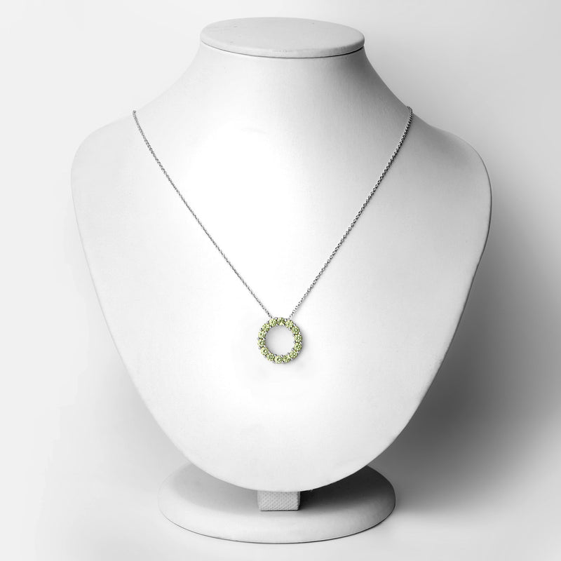 1.40 Carat Genuine Peridot .925 Sterling Silver Pendant