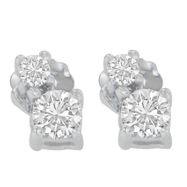 14K White Gold 1/2 cttw Round Cut Diamond Earrings (H-I, SI2-I1)