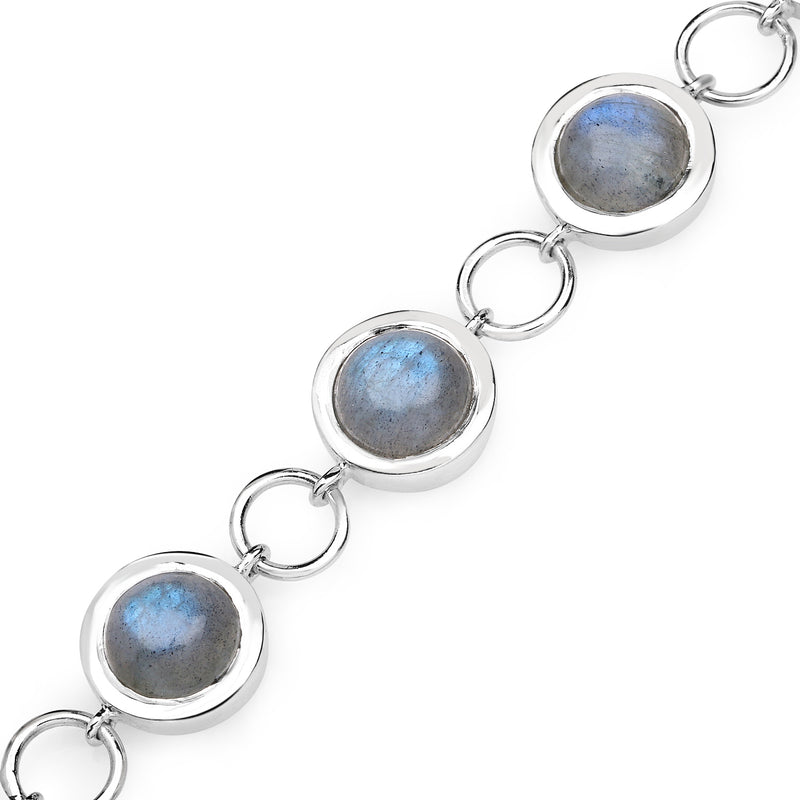 15.48 Carat Genuine Labradorite .925 Sterling Silver Bracelet