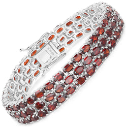 28.28 Carat Genuine Garnet .925 Sterling Silver Bracelet