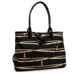 Longchamp Rozo Reversible Tote Bag Shoulder Nylon x Leather Belt Pattern Black LONGCHAMP Ladies