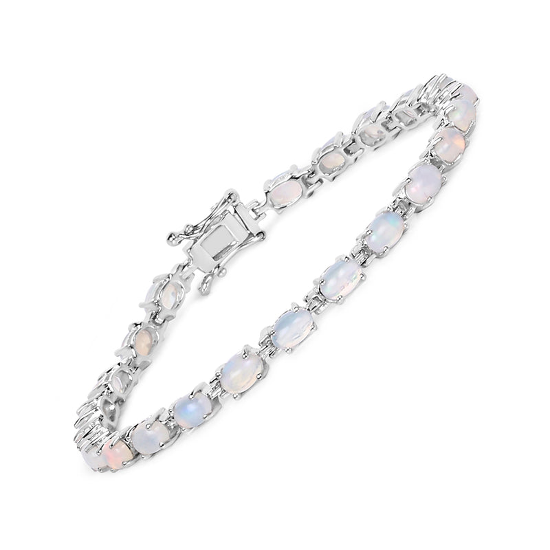 5.94 Carat Genuine Ethiopian Opal .925 Sterling Silver Bracelet