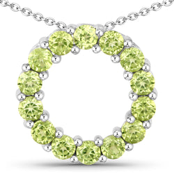 1.40 Carat Genuine Peridot .925 Sterling Silver Pendant