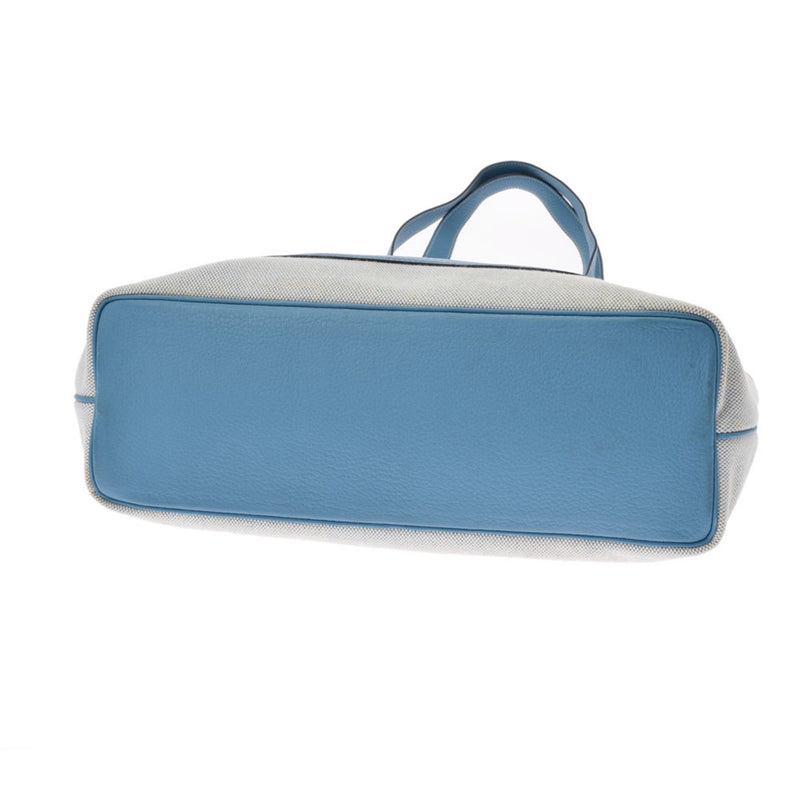 HERMES Hermes Jardinier Blue Gene-Unisex Toile Ash Taurillon Clemence Tote Bag