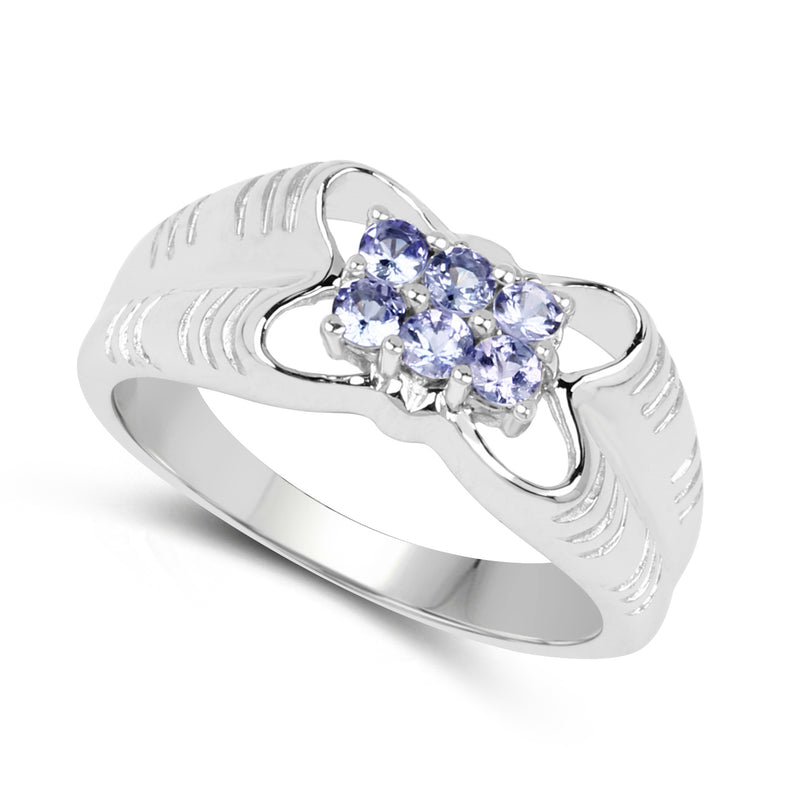 0.30 Carat Genuine Tanzanite .925 Sterling Silver Ring