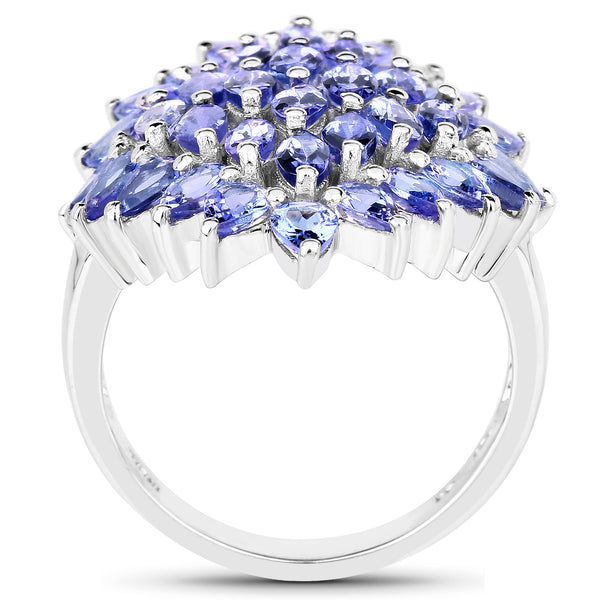 5.04 Carat Genuine Tanzanite .925 Sterling Silver Ring