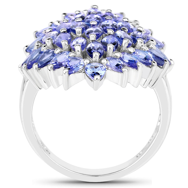 5.04 Carat Genuine Tanzanite .925 Sterling Silver Ring