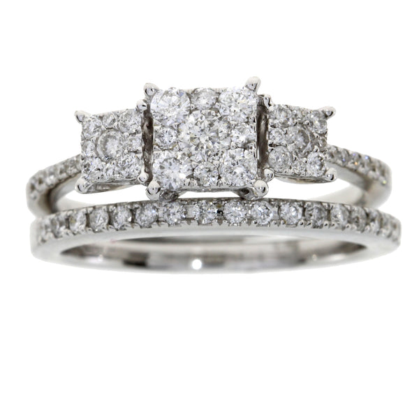 .75ct Diamond Engagement Ring Set 14KT White Gold