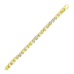 14k Two-Tone Gold Mens Bracelet with Mariner Motif Links