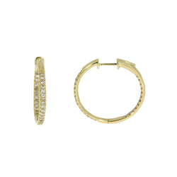 Genuine .55ct Diamond Hoop Earrings 14KT Yellow Gold