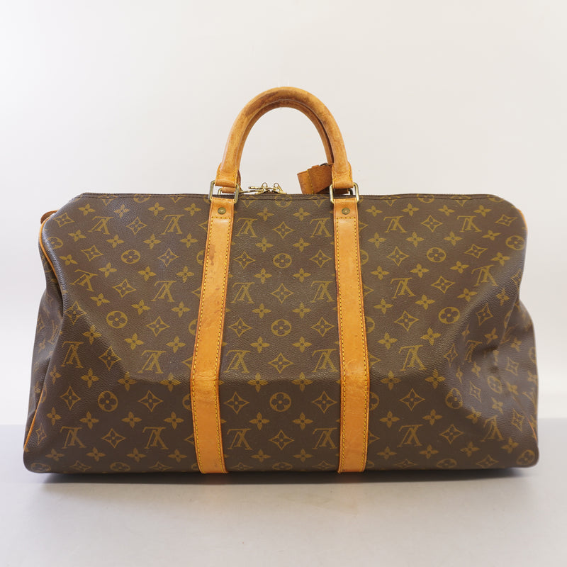 Auth Louis Vuitton Boston Bag Monogram Keepol 50 M41426 Unisex
