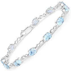 10.45 Carat Genuine Blue Topaz .925 Sterling Silver Bracelet