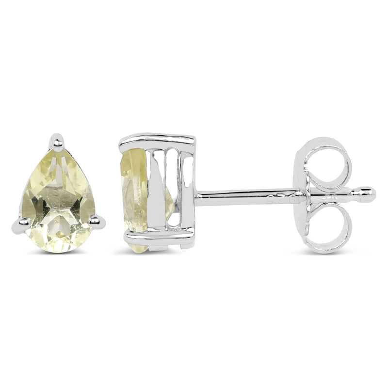 1.24 Carat Genuine Lemon Quartz .925 Sterling Silver Earrings