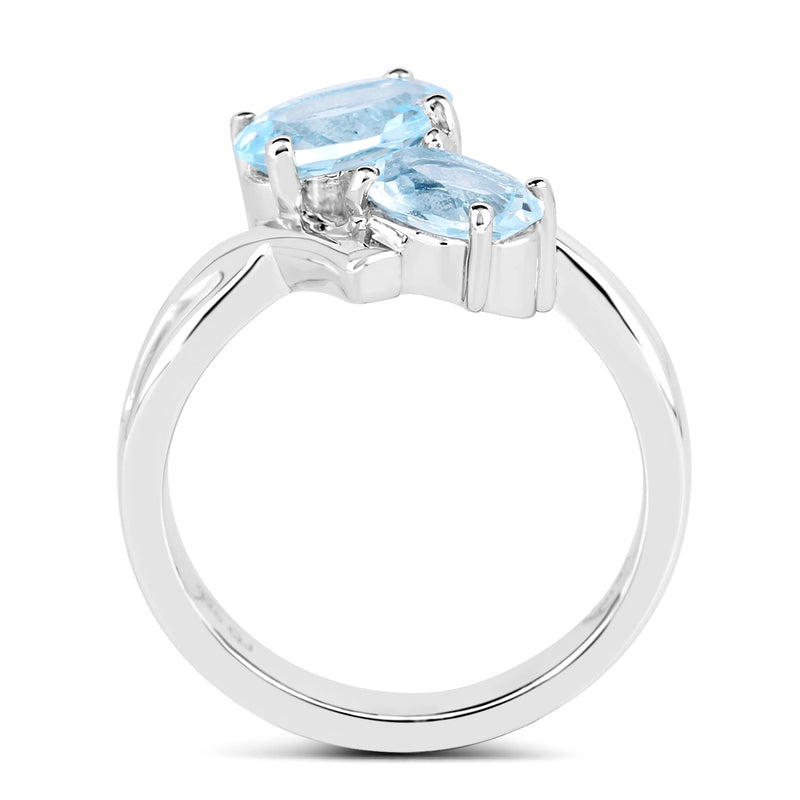 2.55 Carat Genuine Blue Topaz .925 Sterling Silver Ring