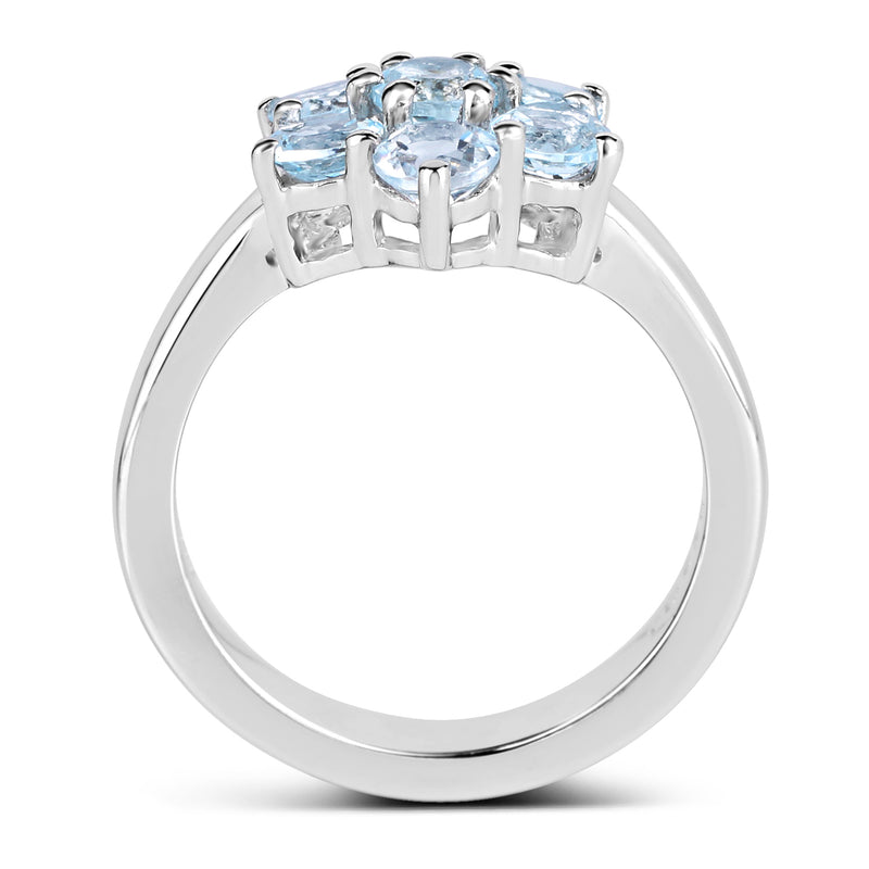 2.24 Carat Genuine Blue Topaz .925 Sterling Silver Ring