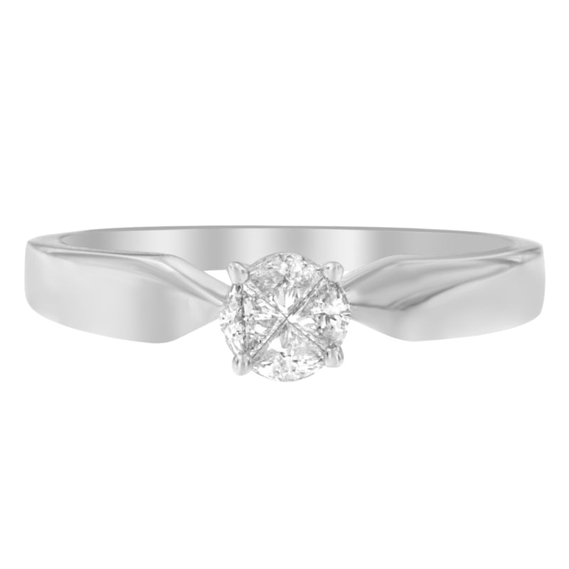 14K White Gold 1/4ct.TDW Pie-Cut Diamond Ring(H-ISI1-SI2)
