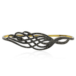 0.96ct Pave Diamond Exquisite Palm Bracelet 925 Sterling Silver Handmade Jewelry