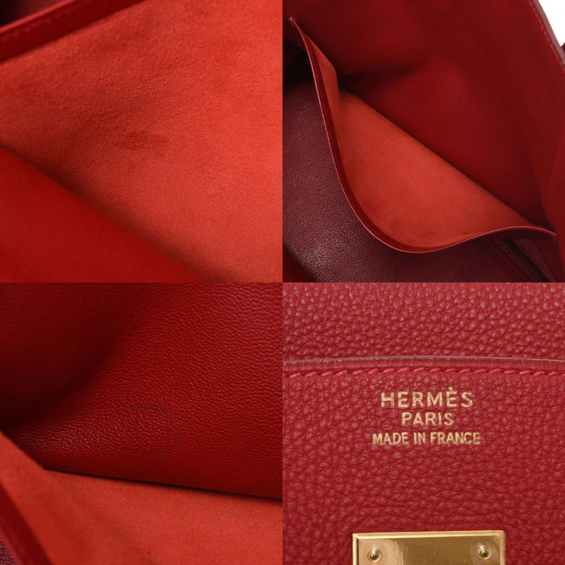 HERMES Hermes Birkin 35 Rouge Biff  E engraved around 2001 Unisex Togo handbag