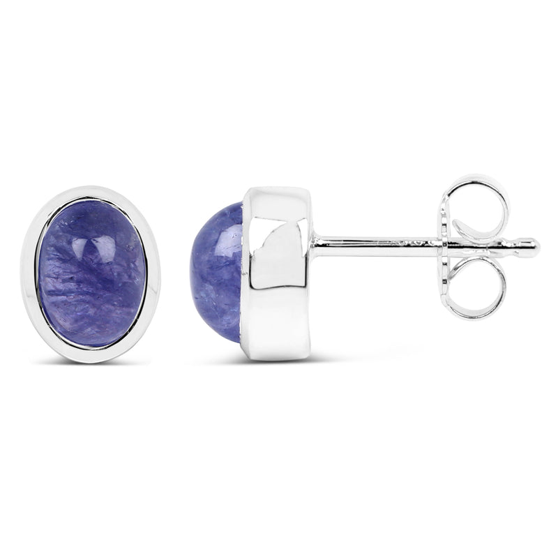 2.50 Carat Genuine Tanzanite .925 Sterling Silver Earrings