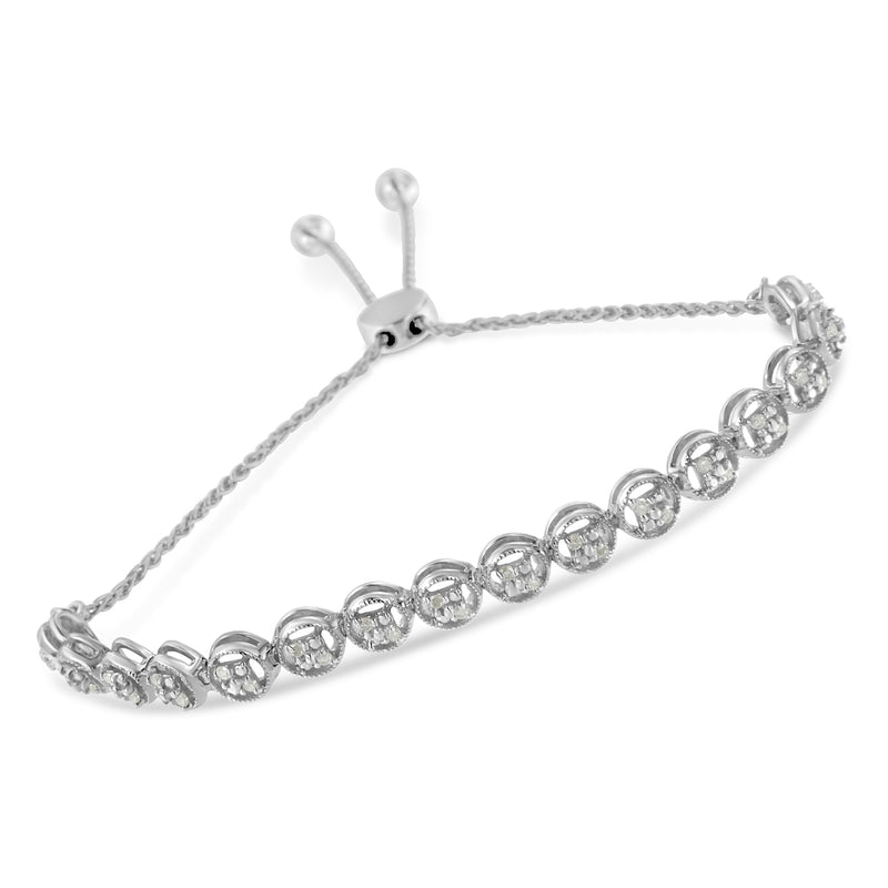 Sterling Silver Diamond Bolo Bracelet (0.25 cttw, I-J Color, I3 Clarity)