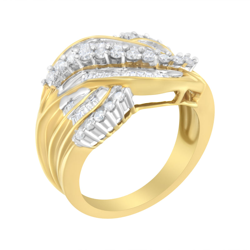 10kt Yellow Gold 1ct TDW Diamond Bypass Ring (H-ISI2-I1)