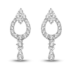 0.34 Carat Genuine White Diamond 14K White Gold Earrings (G-H Color, SI1-SI2 Clarity)