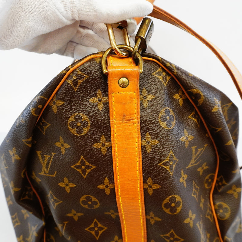Auth Louis Vuitton Monogram Keepol Band Lier 55 M41414 Unisex Boston Bag