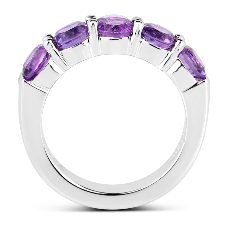 2.25 Carat Genuine Amethyst .925 Sterling Silver Ring