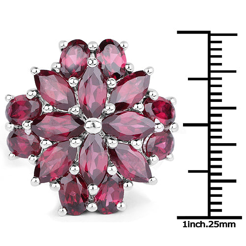 9.20 Carat Genuine Rhodolite .925 Sterling Silver Ring